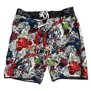 Marvel Comics Board Shorts Iron‎ Man Spider Man Hulk Mens Size XL